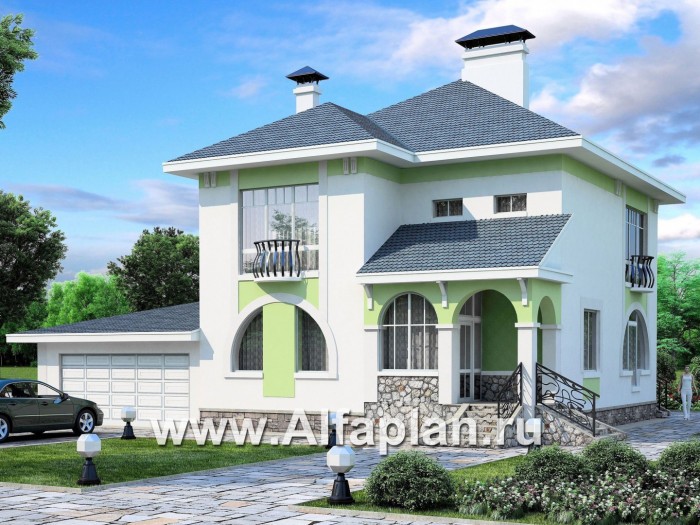 Проекты двухэтажных домов с балконом — планировки и фото красивых 2 ...