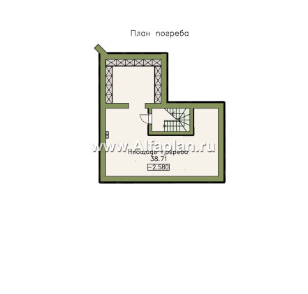 Проекты домов Альфаплан - «Альтер Эго» - эксклюзивный одноэтажный кирпичный дом - превью плана проекта №2