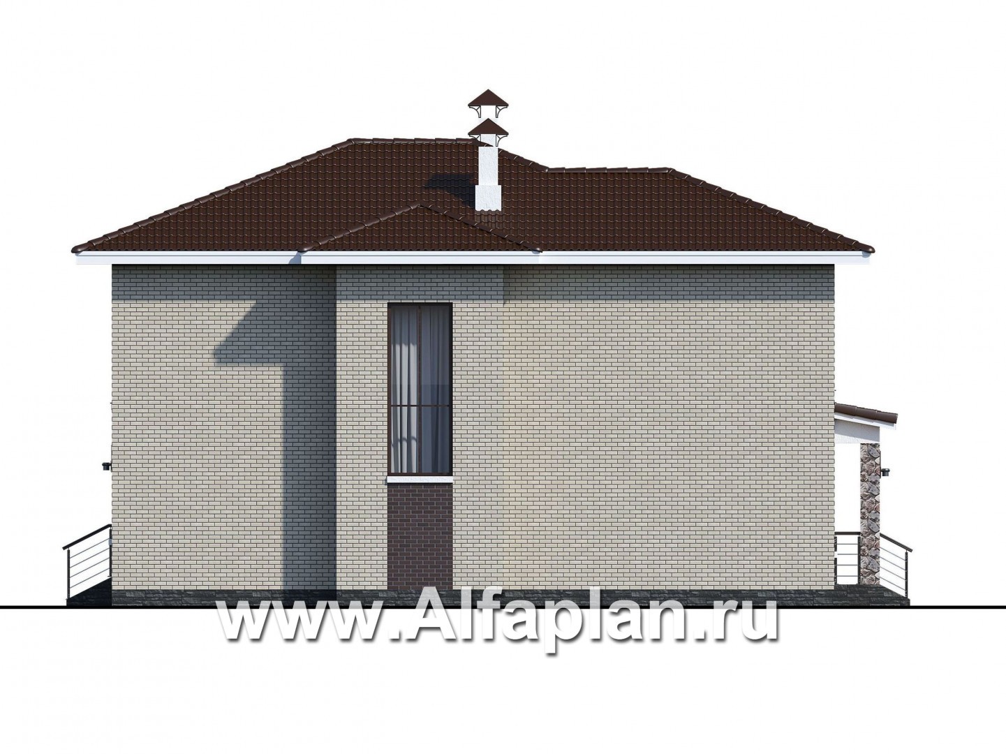 Проекты домов Альфаплан - «Формула успеха» - проект двухэтажного дома из газобетона, в скандинавском стиле, удобный план дома - изображение фасада №2