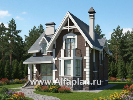 «Стелла »- проект дома с мансардой, с кабинетом, с террасой, в английском стиле - превью дополнительного изображения №2