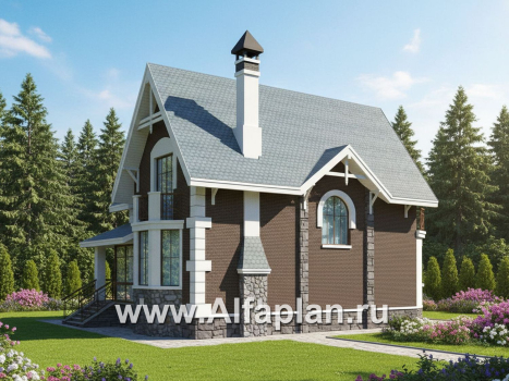 «Стелла »- проект дома с мансардой, с кабинетом, с террасой, в английском стиле - превью дополнительного изображения №3