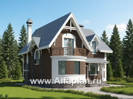 «Стелла »- проект дома с мансардой, с кабинетом, с террасой, в английском стиле - превью дополнительного изображения №4