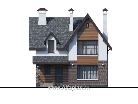 Проекты домов Альфаплан - «Стелла»- стильный дом для маленького участка - превью фасада №1