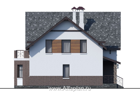 Проекты домов Альфаплан - «Стелла»- стильный дом для маленького участка - превью фасада №3