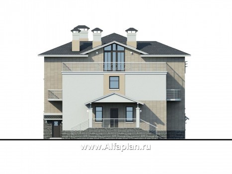 Проекты домов Альфаплан - 77A-S+287B-S - превью фасада №3