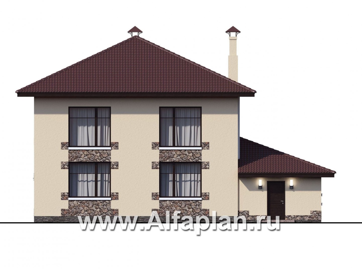 Проекты домов Альфаплан - «Вереск» — компактный и рациональный дом с гаражом - изображение фасада №4