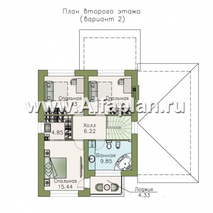 «Вламинк» - проект двухэтажного дома, с террасой и с гаражом, в современном стиле Акварель - превью план дома