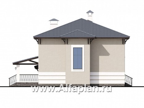 Проекты домов Альфаплан - «Сен-Тропе» - удобный компактный дом с гаражом - превью фасада №3