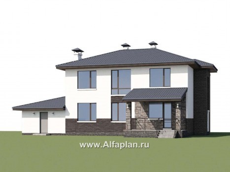 Проекты домов Альфаплан - «Страйк» - современный дом с открытой планировкой и гаражом - превью дополнительного изображения №1