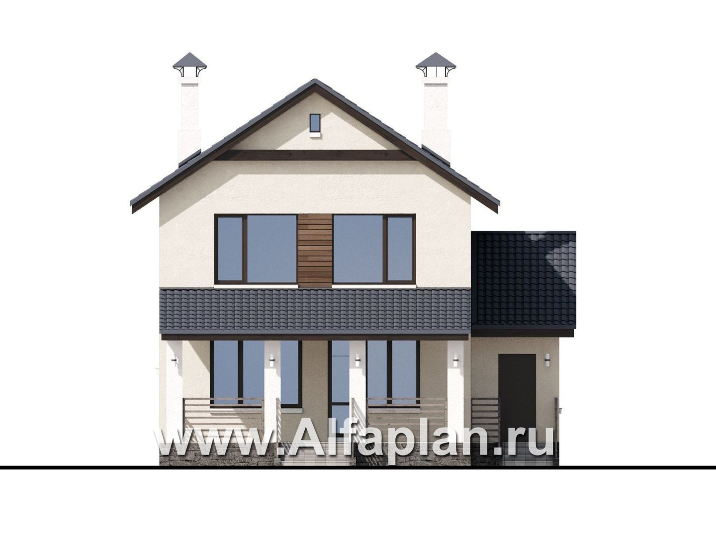 Проекты домов Альфаплан - «Весна» - проект экономичного и удобного дом - изображение фасада №4
