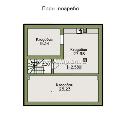 «Модуль» — проект современного одноэтажного дома, с диагональным планом, мастер спальня - превью план дома