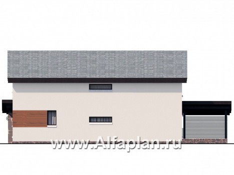 Проекты домов Альфаплан - «Писарро» - проект дома для узкого участка, 3 спальни - превью фасада №2