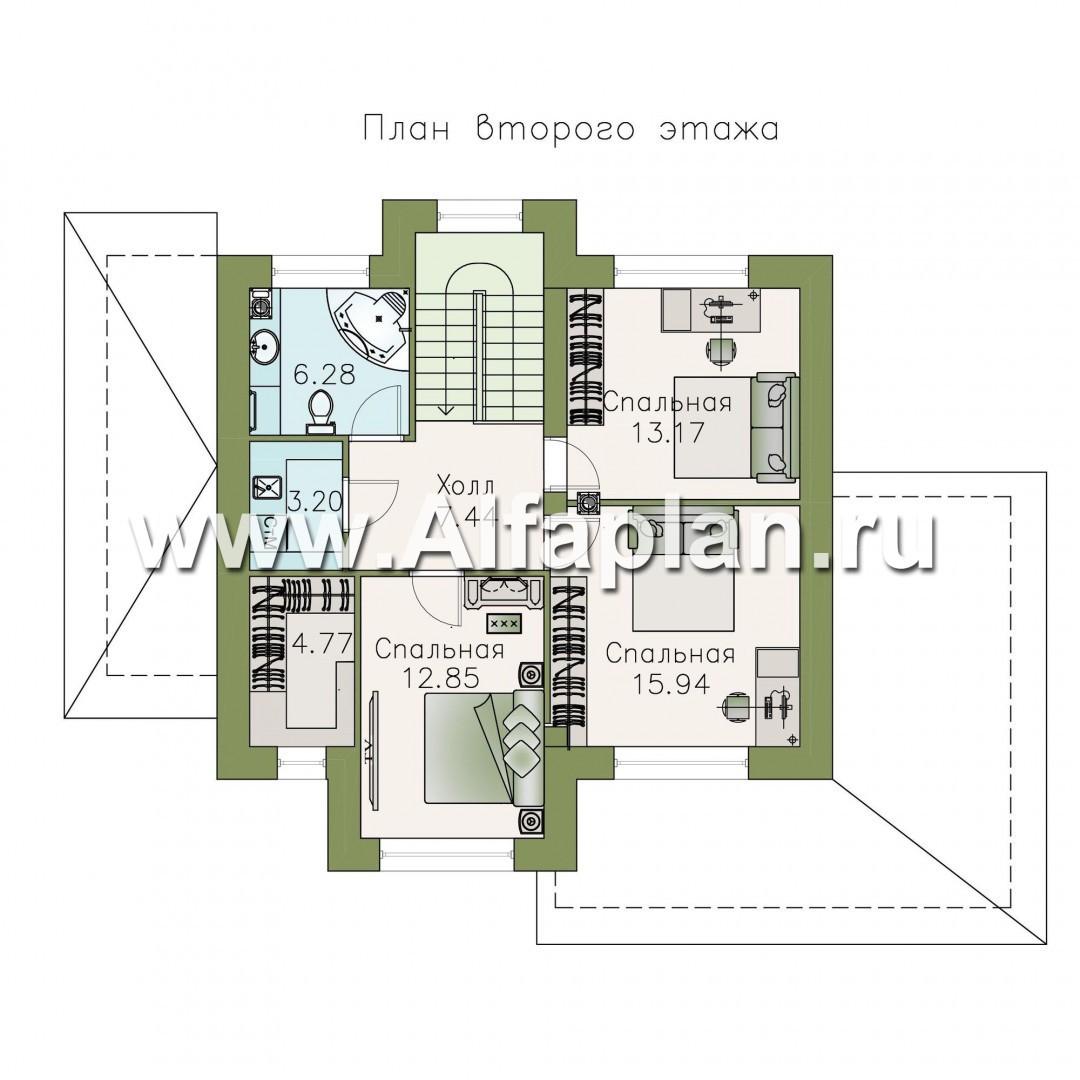 Проекты домов Альфаплан - «Стимул» - рациональный загородный дом - изображение плана проекта №2