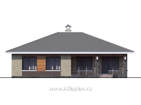 Проекты домов Альфаплан - «Вуокса» - стильный коттедж с комфортной планировкой - превью фасада №4