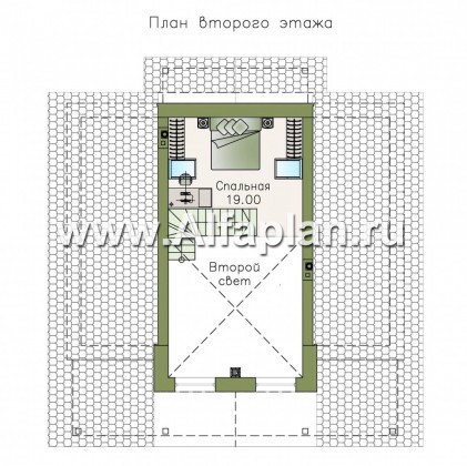 Проекты домов Альфаплан - Кирпичный дом «Моризо» - шале с двусветной гостиной - превью плана проекта №2