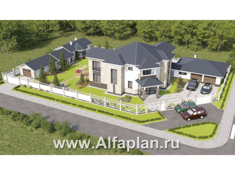 «Баттерфляй» - проект двухэтажного дома, гостиная со вторым светом, мастер спальня, с большим гаражом 219Р - превью дополнительного изображения №7