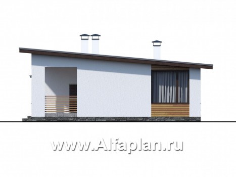 Проекты домов Альфаплан - «Бета» - каркасный дом с односкатной кровлей - превью фасада №2