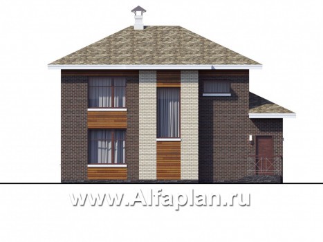 Проекты домов Альфаплан - Загородный дом с четырьмя спальными комнатами - превью фасада №4
