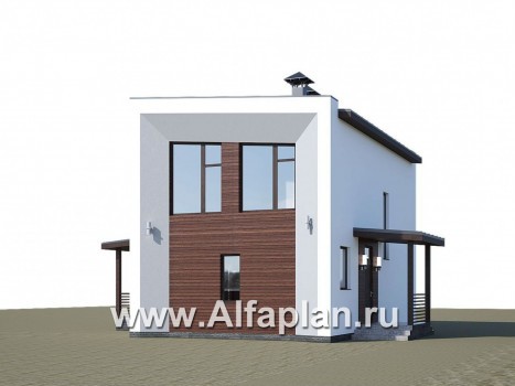 Проекты домов Альфаплан - «Сигма» - футуристичный дом в два этажа - превью дополнительного изображения №2