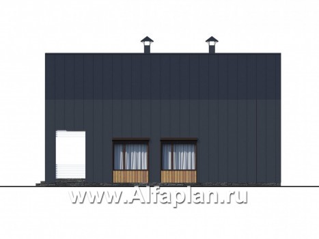 Проекты домов Альфаплан - «Тау» - эксклюзивный коттедж в современном дизайне - превью фасада №2