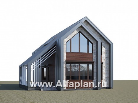 Проекты домов Альфаплан - «Омега» - двухэтажный каркасный дом с пятью спальнями - превью дополнительного изображения №2
