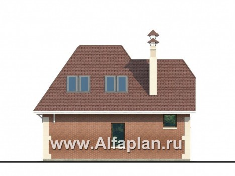 Проекты домов Альфаплан - Гостевой дом с гаражом на две машины - превью фасада №4