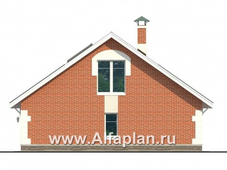 Проекты домов Альфаплан - Гараж со студией в мансарде - превью фасада №4