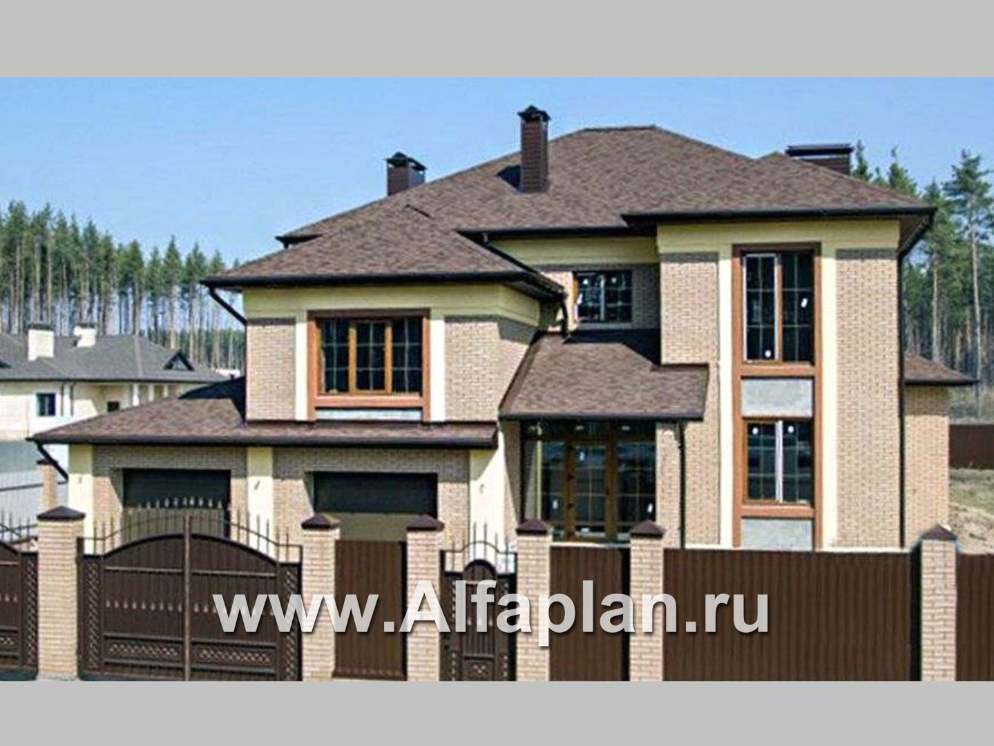 Проекты домов Альфаплан - «Привилегия» - элегантный коттедж с большим гаражом и террасой - дополнительное изображение №2