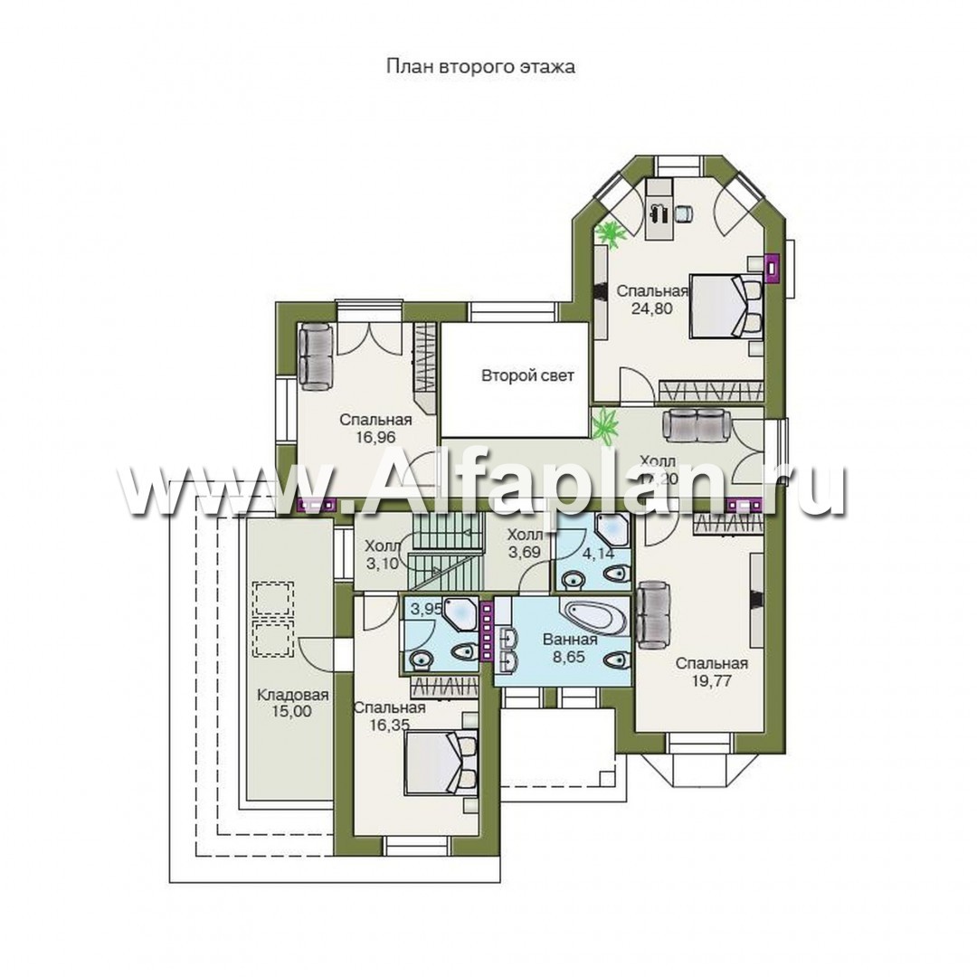 Проекты домов Альфаплан - «Эвридика»- красивый загородный дом с гаражом и цокольным этажом - изображение плана проекта №3