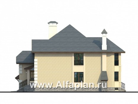 Проекты домов Альфаплан - «Эвридика»- красивый загородный дом с гаражом и цокольным этажом - превью фасада №2