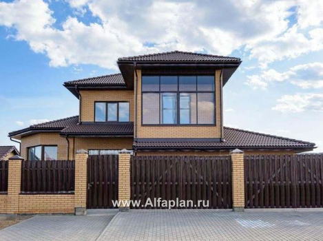 «Рубин» - проект двухэтажного дома из газобетона, с оригинальной гостиной и террасой, гараж на 2 авто - превью дополнительного изображения №2