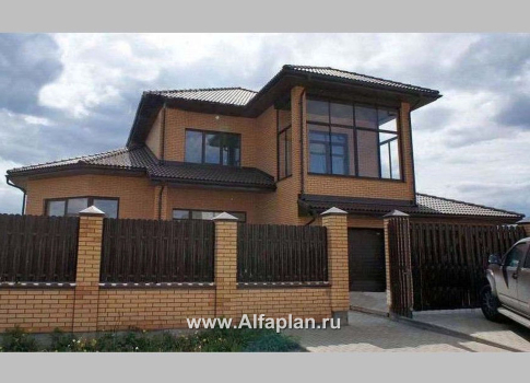 «Рубин» - проект двухэтажного дома из газобетона, с оригинальной гостиной и террасой, гараж на 2 авто - превью дополнительного изображения №3