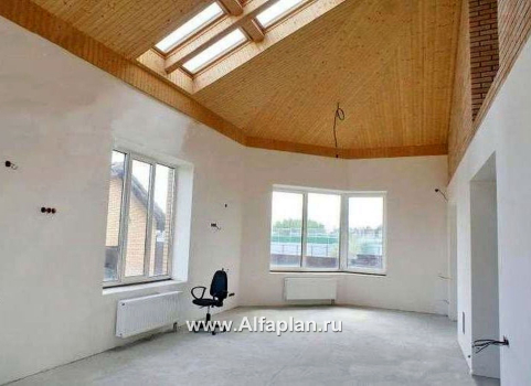 «Рубин» - проект двухэтажного дома из газобетона, с оригинальной гостиной и террасой, гараж на 2 авто - превью дополнительного изображения №4