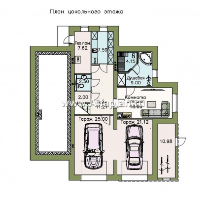 Проекты домов Альфаплан - «Три  семерки»- современный особняк с большими окнами - превью плана проекта №1