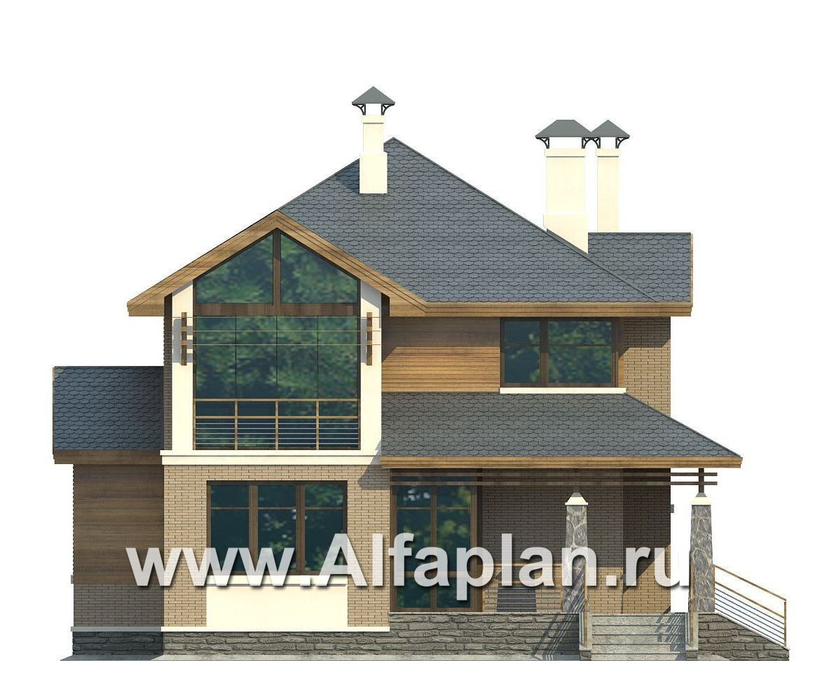 Проекты домов Альфаплан - «Вектор» - современный загородный коттедж - изображение фасада №1