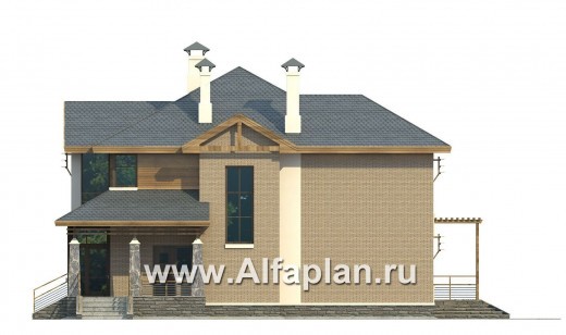 Проекты домов Альфаплан - «Вектор» - современный загородный коттедж - превью фасада №2