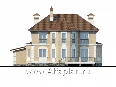 Проекты домов Альфаплан - «Головин» - аристократический коттедж - превью фасада №4