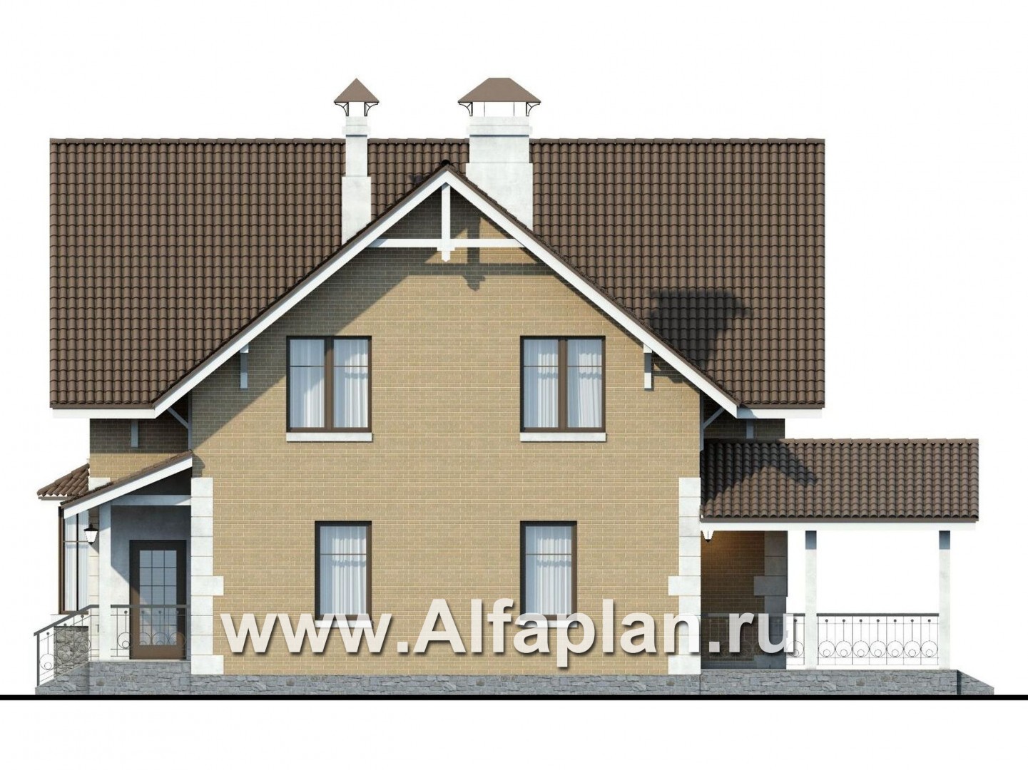 Проекты домов Альфаплан - «Примавера» - компактный загородный дом - изображение фасада №2