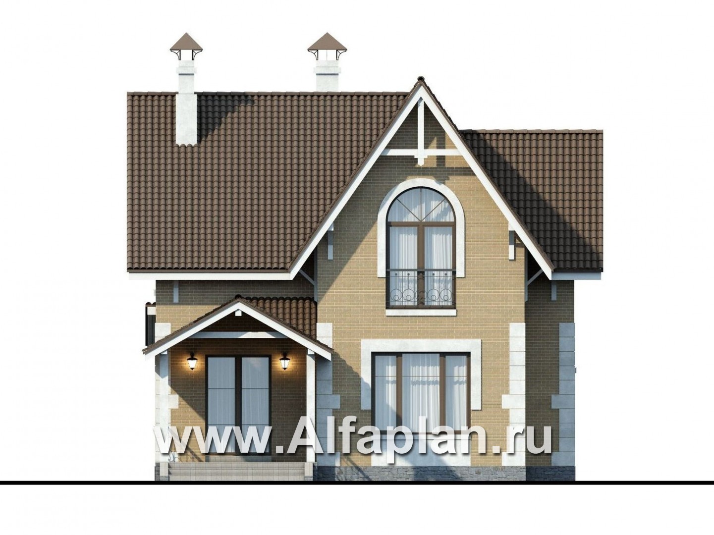 Проекты домов Альфаплан - «Примавера» - компактный загородный дом - изображение фасада №4