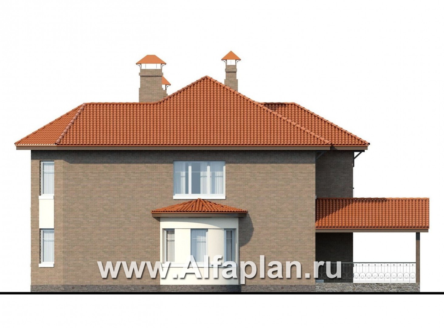 Проекты домов Альфаплан - «Митридат» -  коттедж в средиземноморском стиле - изображение фасада №2