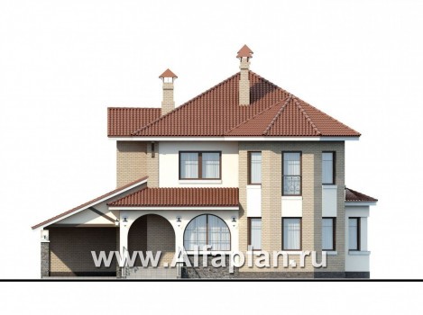 Проекты домов Альфаплан - «Митридат»- коттедж в средиземноморском стиле - превью фасада №1