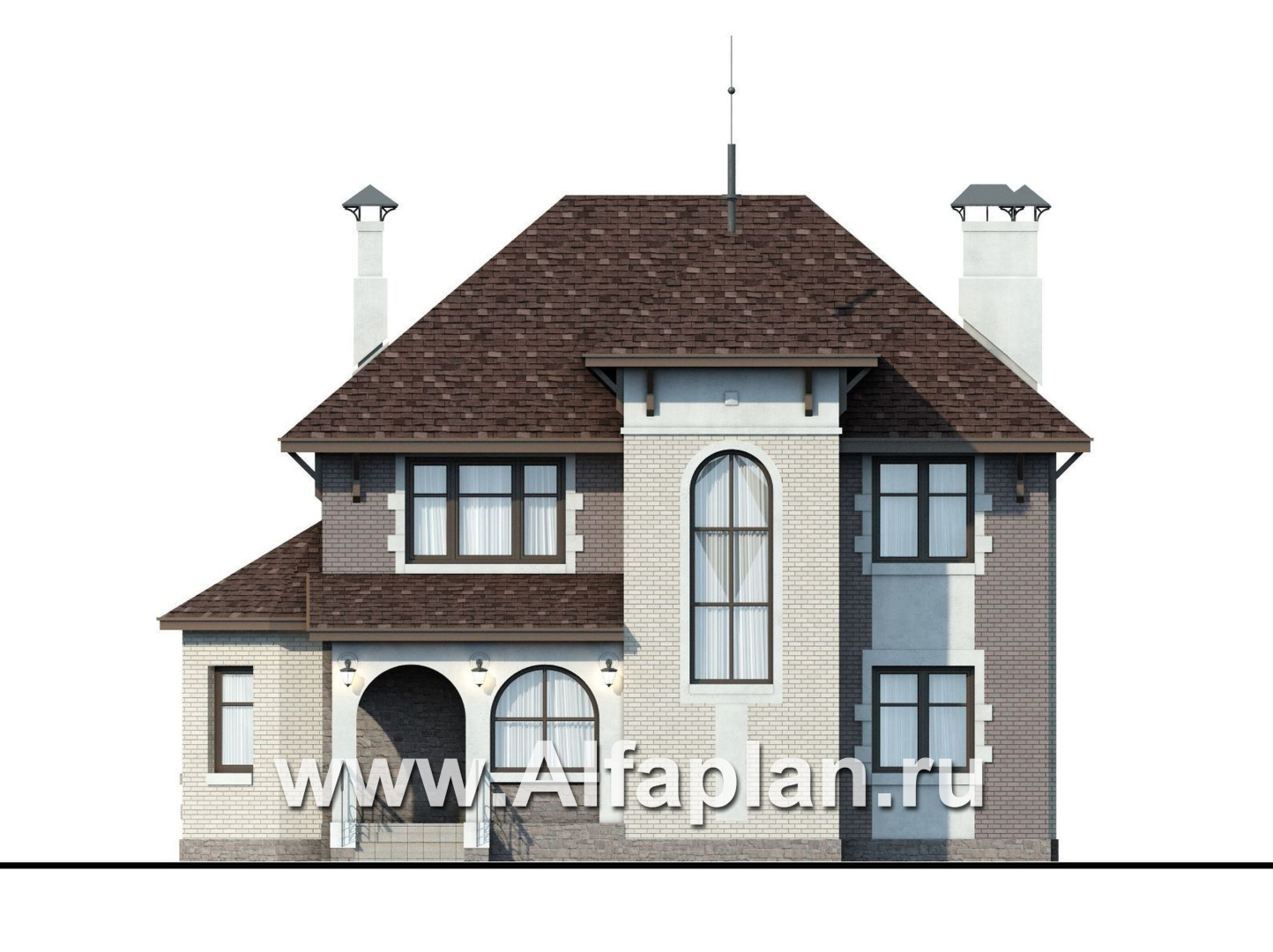 Проекты домов Альфаплан - «Маленький принц» - компактный и комфортный коттедж - изображение фасада №1