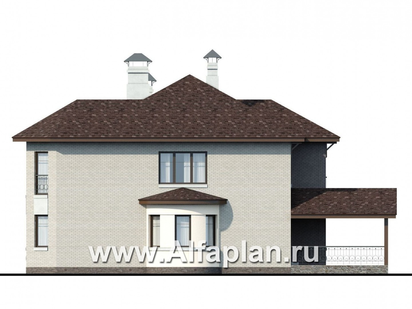 Проекты домов Альфаплан - «Эллада» - красивый и компактный особняк - изображение фасада №2