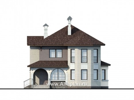 Проекты домов Альфаплан - «Эллада» - красивый и компактный особняк - превью фасада №1