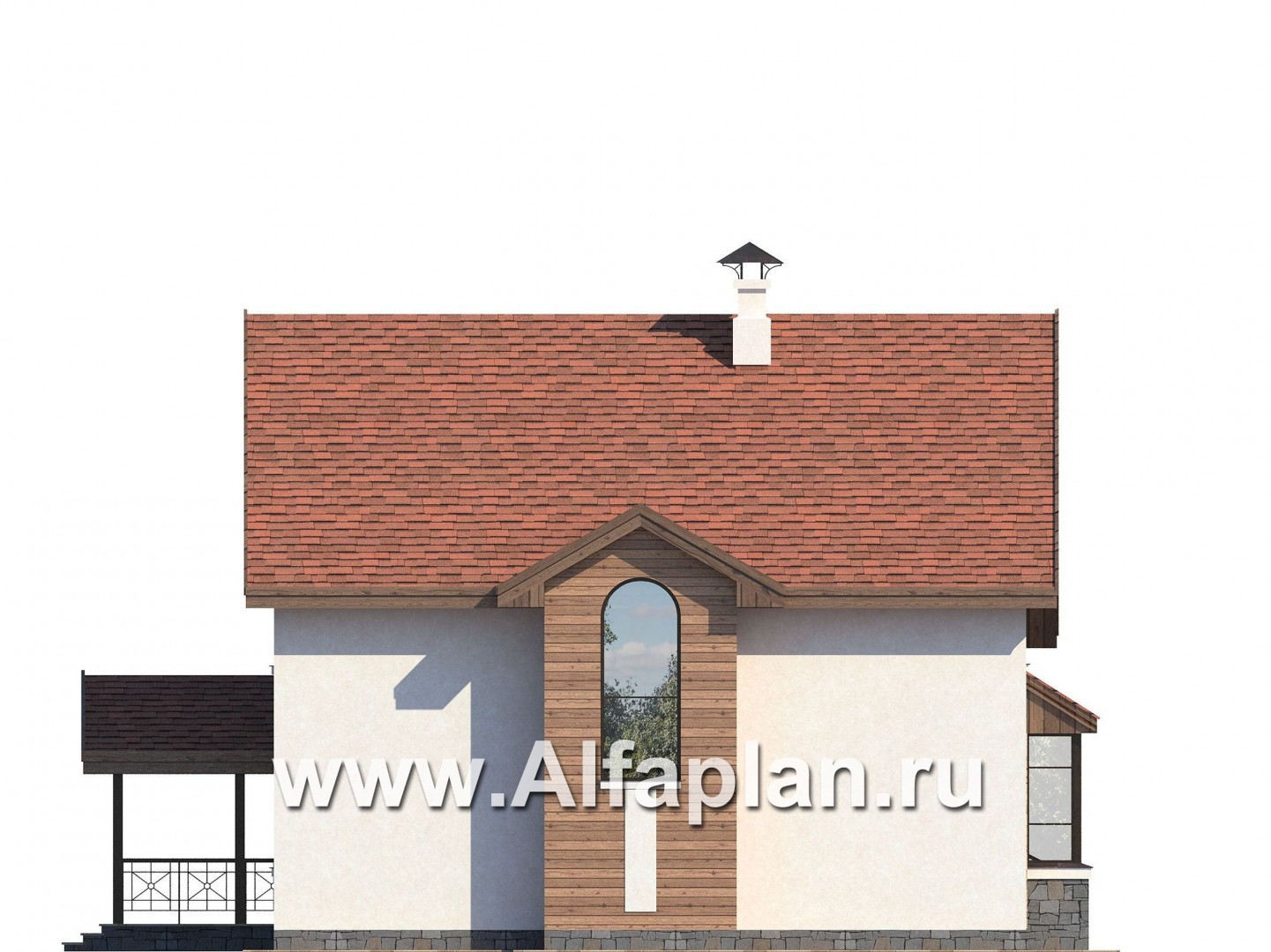 Проекты домов Альфаплан - «Импульс» - современный компактный проект - изображение фасада №3