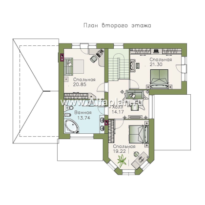 Проекты домов Альфаплан - «Модус Вивенди»- двухэтажный  дом с гаражом - превью плана проекта №2