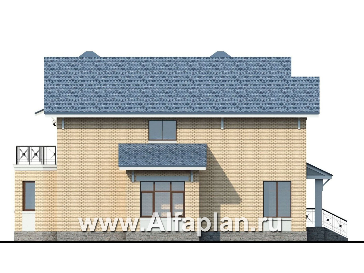 Проекты домов Альфаплан - «Дженни Врен» - удобный коттедж 154A - изображение фасада №3