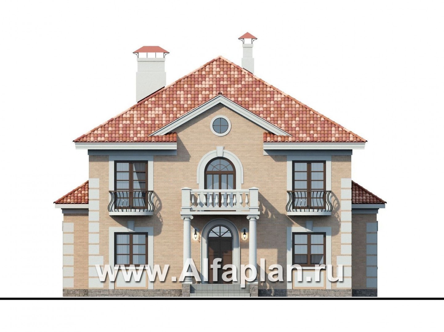 Проекты домов Альфаплан - «Апраксин» -  дом с аристократическим характером - изображение фасада №1