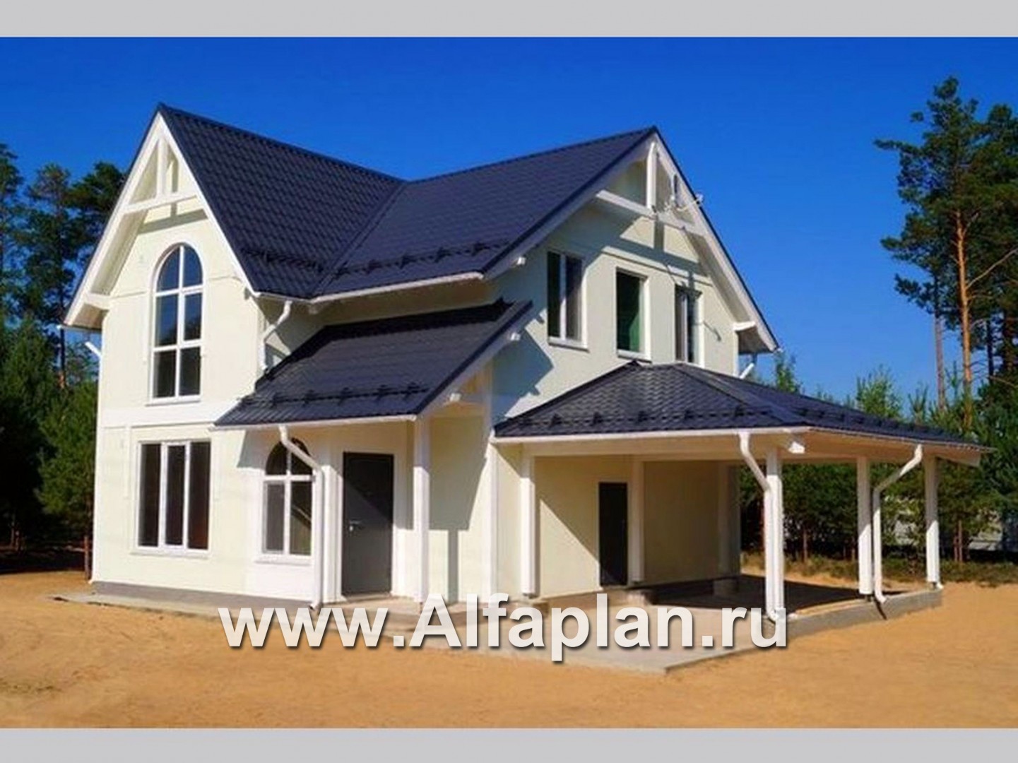Проекты домов Альфаплан - Кирпичный дом «Оптима» для загородного отдыха - дополнительное изображение №1