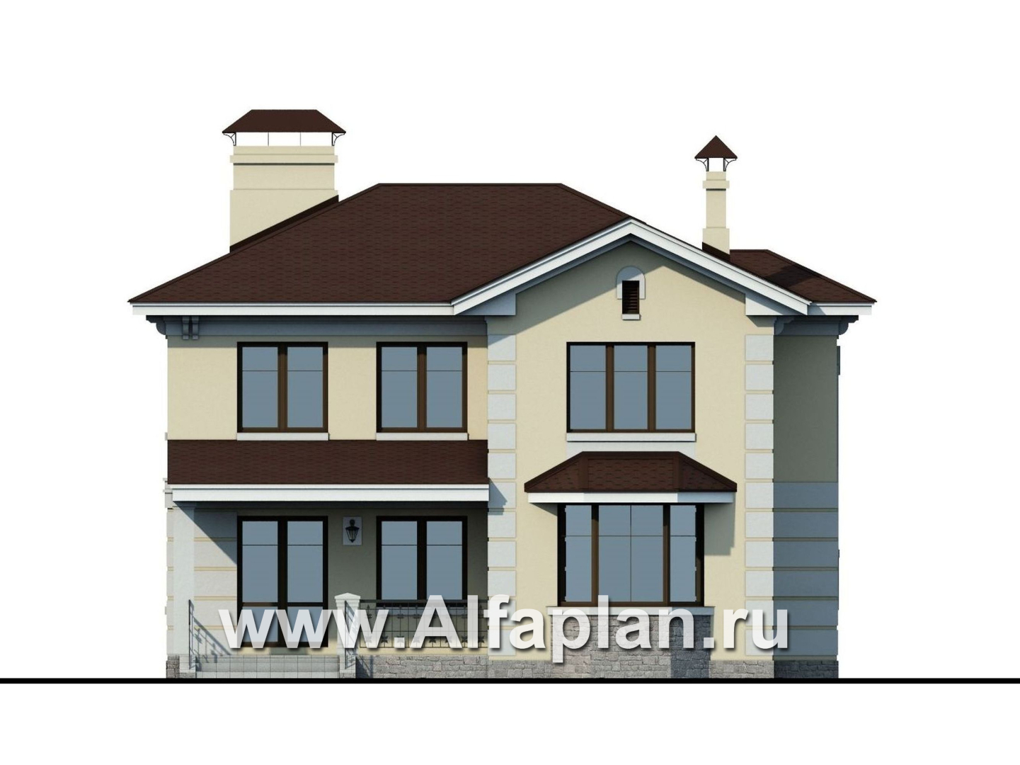 Проекты домов Альфаплан - «Репутация» - дом с аристократическими фасадами - изображение фасада №4